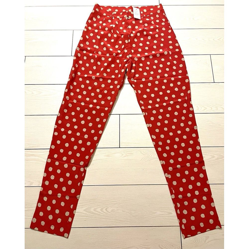 Tucker women's red polka dot‎ silk pants Size Small